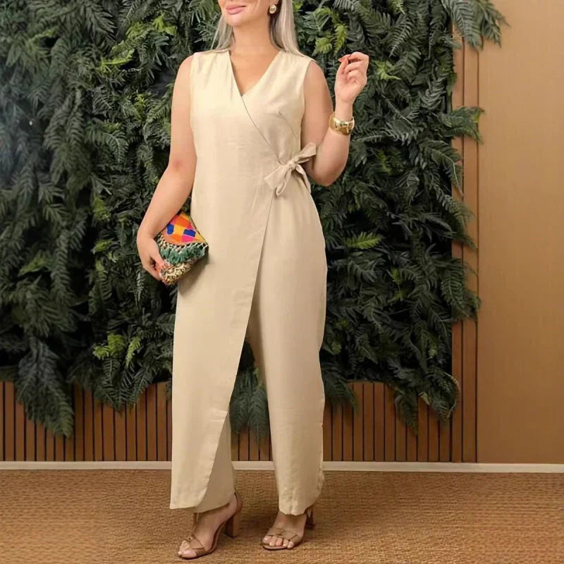 Tailored Defined-Waist Jumpsuit