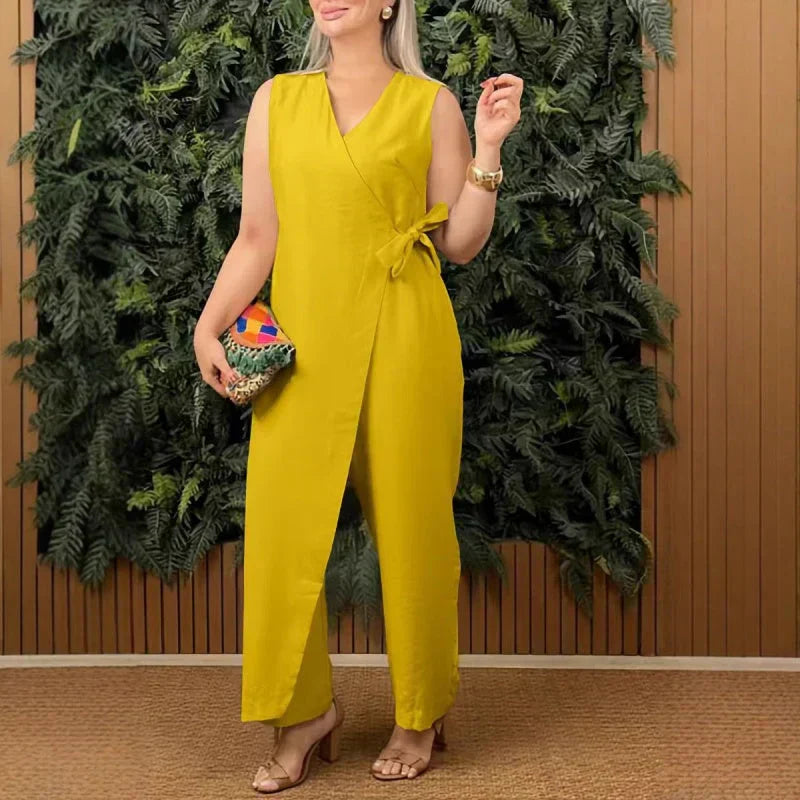 Tailored Defined-Waist Jumpsuit