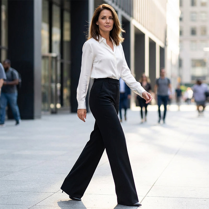 High-Waist Wide-Leg Trousers