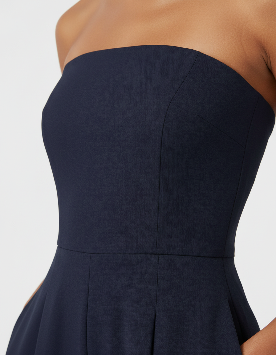 Strapless Pleated Wide-Leg Jumpsuit — women's jumpsuit, view 10 by Emyri