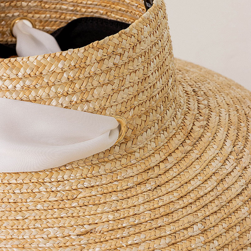 Trailing Ribbon Straw Sun Hat — women's sun hat, view 6 by Emyri