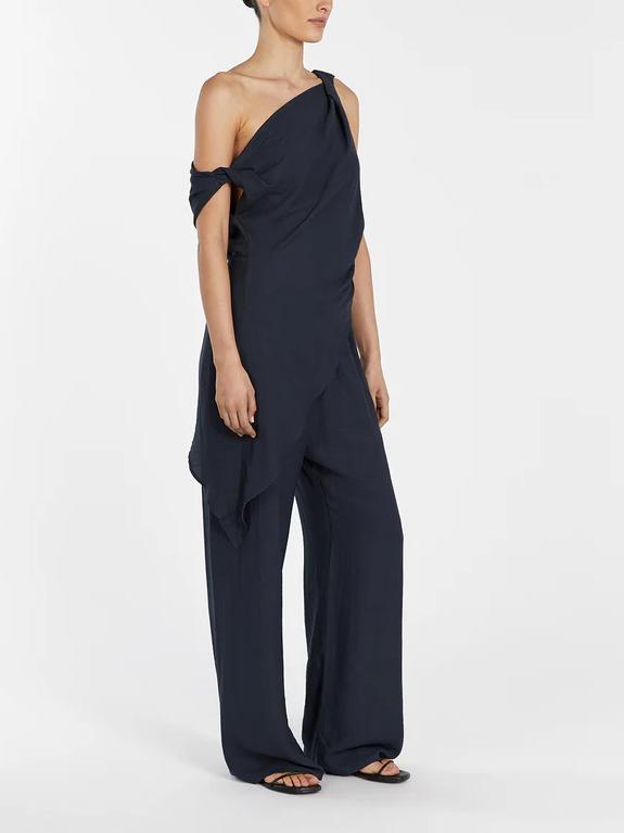 Twist Detail Linen Pants Set — women's two-piece set, view 2 by Emyri