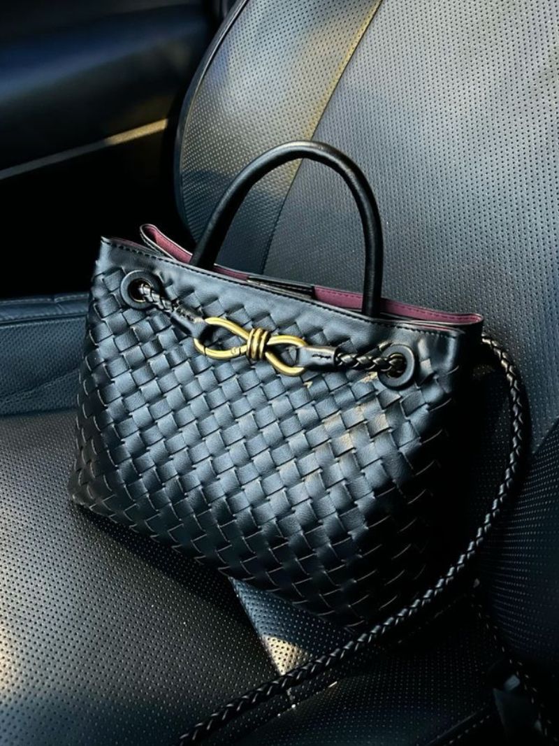 Two-Size Woven Tote Bag — women's tote bag, view 13 by Emyri