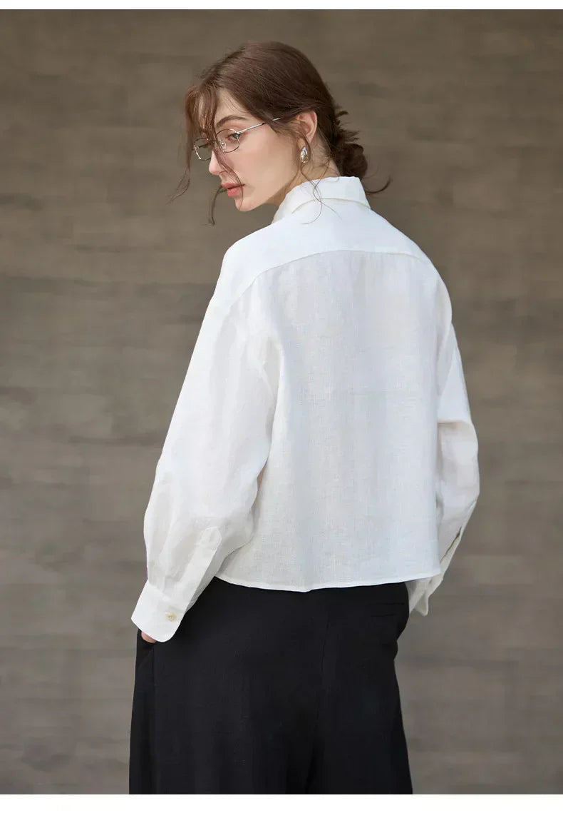Cropped Oversized Button-Down Shirt