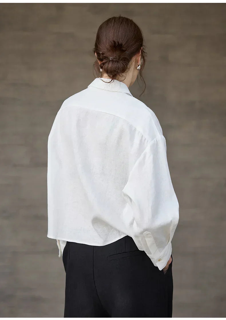 Cropped Oversized Button-Down Shirt