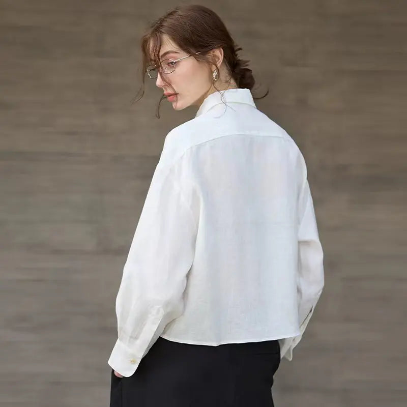 Cropped Oversized Button-Down Shirt