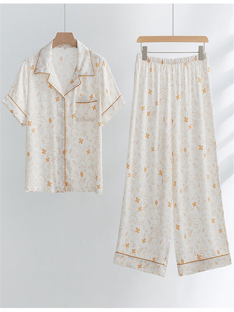 Women's bamboo cotton gauze pajama set — alternate print