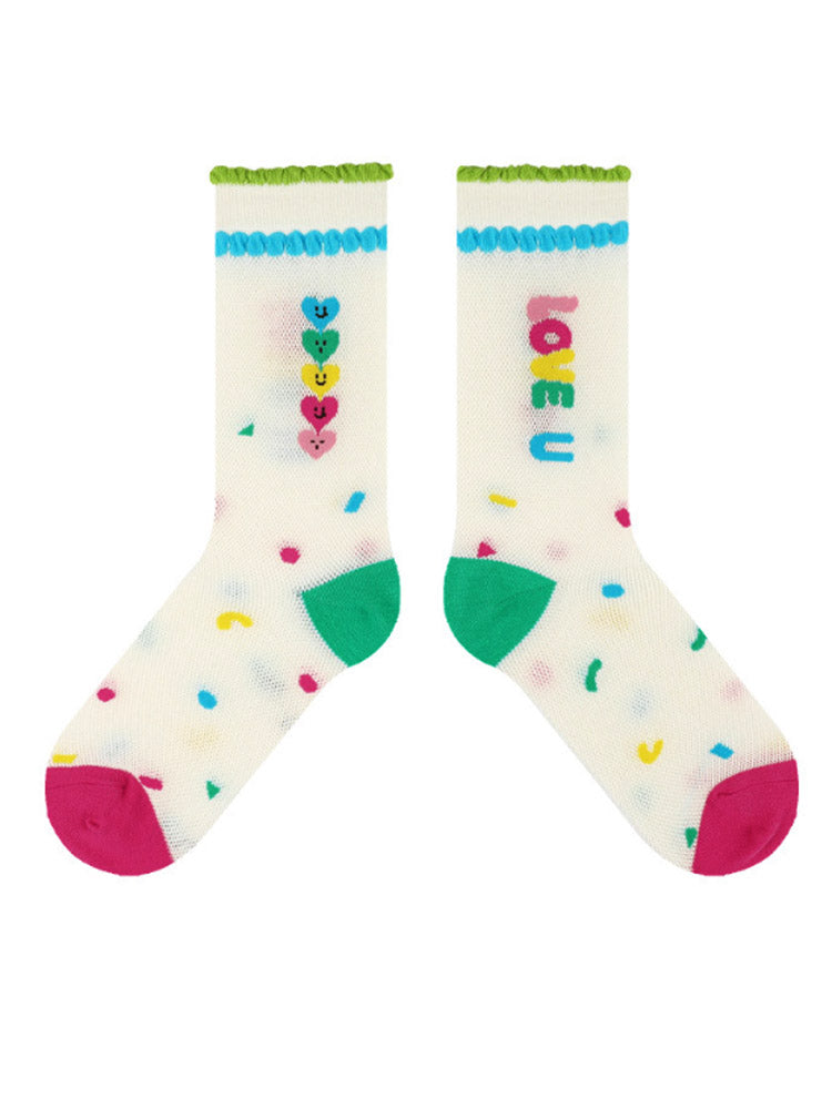 Women's Bear Print Mid-Calf Socks — colour range