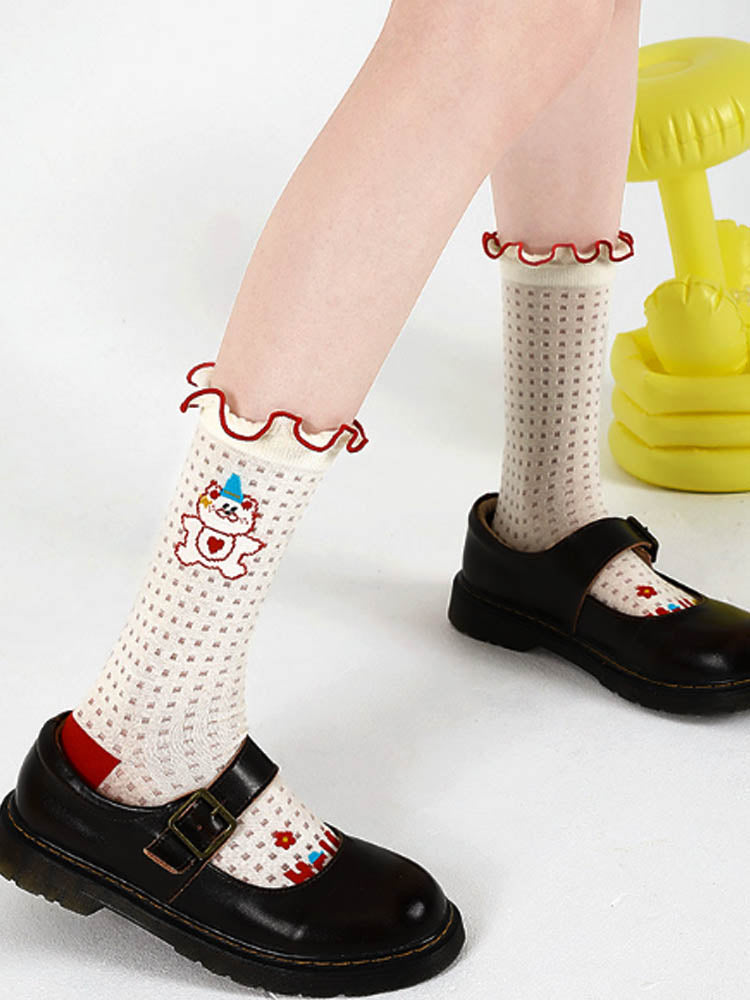 Women's Bear Print Mid-Calf Socks — styled look
