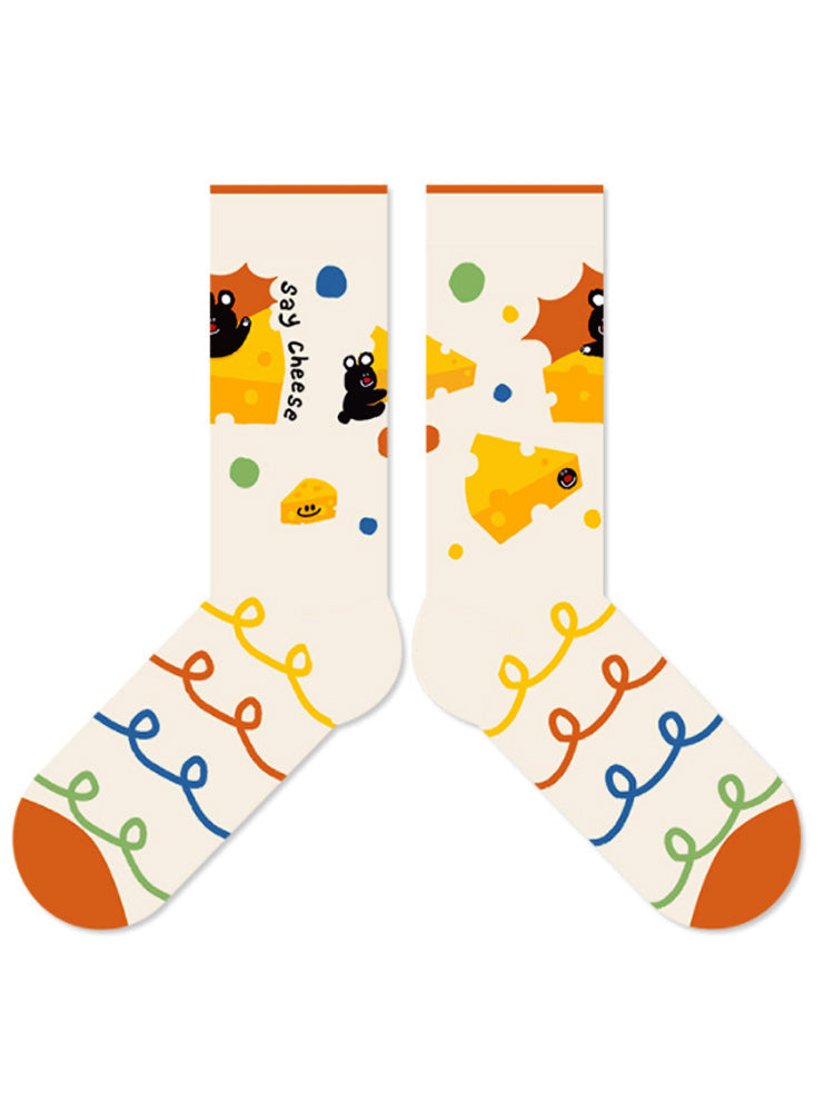 Women's Black Bear Print Socks