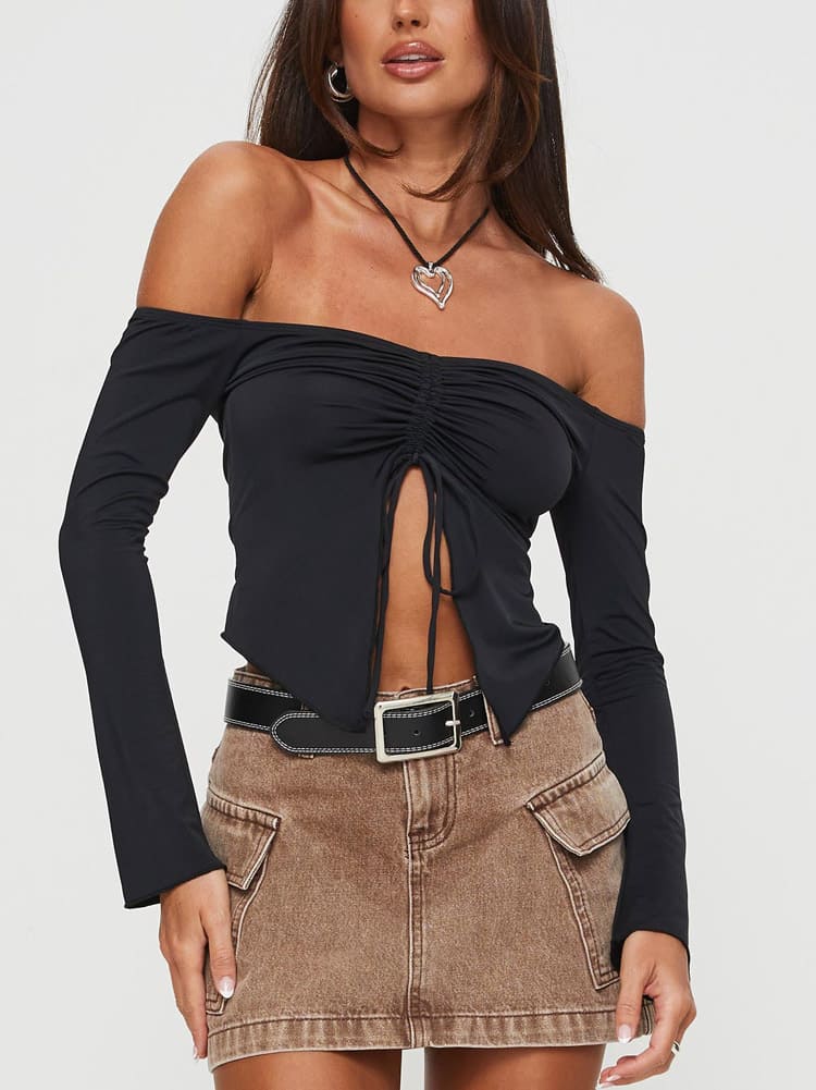 Women's Black Off-Shoulder Top
