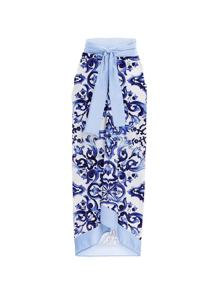 Women's Blue Appliqué One-Piece Swimsuit — additional view
