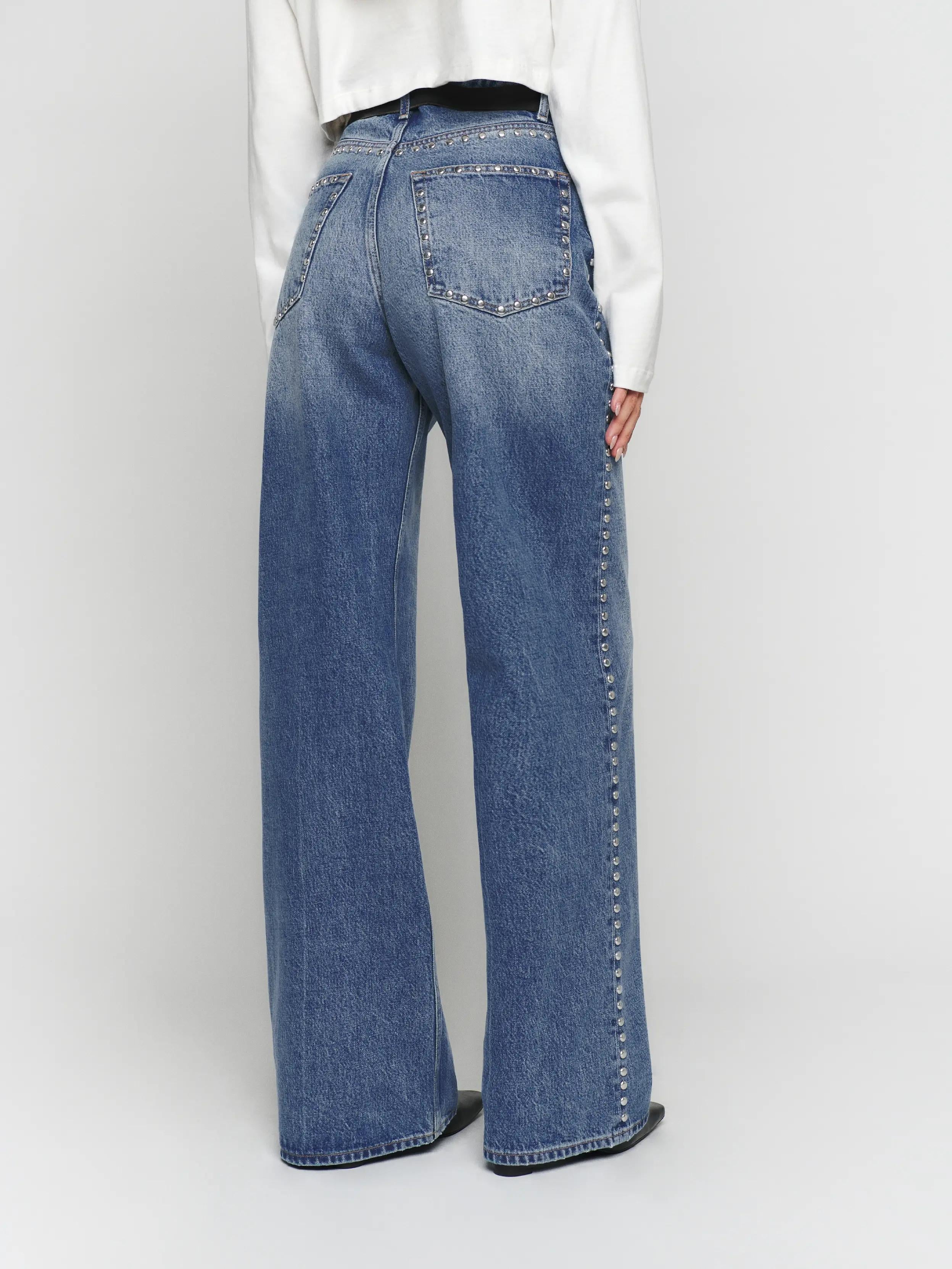 Women's Blue Wide-Leg Jeans