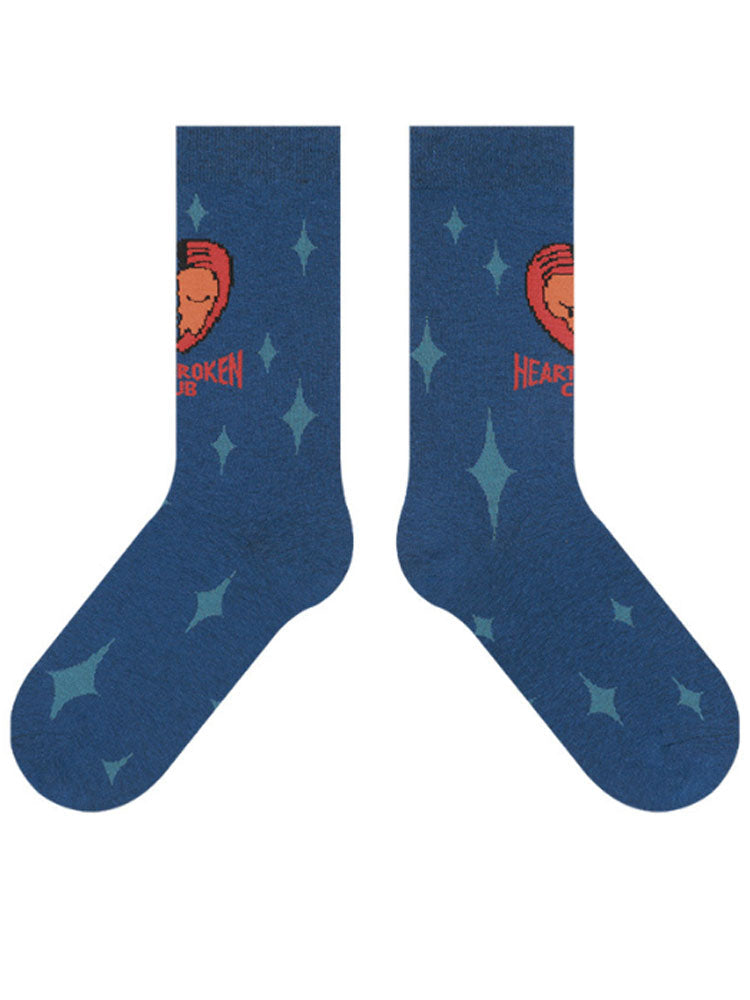 Women's Broken Heart Print Socks
