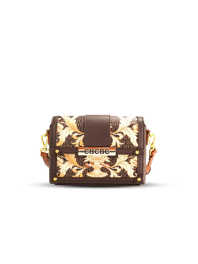 Women's Brown Quilted Chain Crossbody Bag