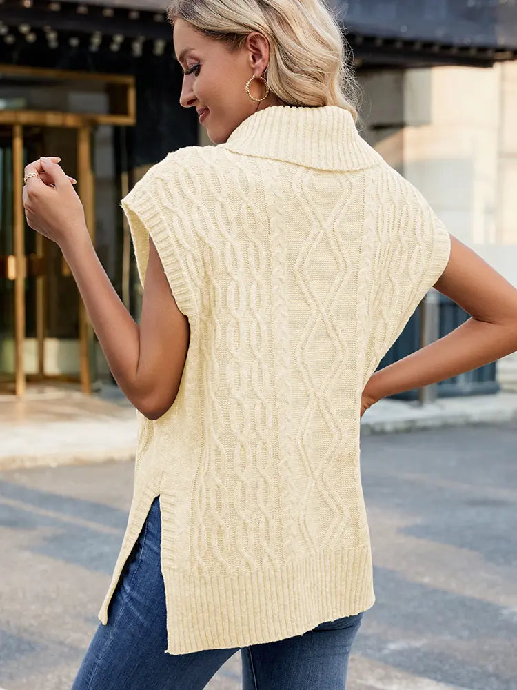 Women's high-neck vest — full length