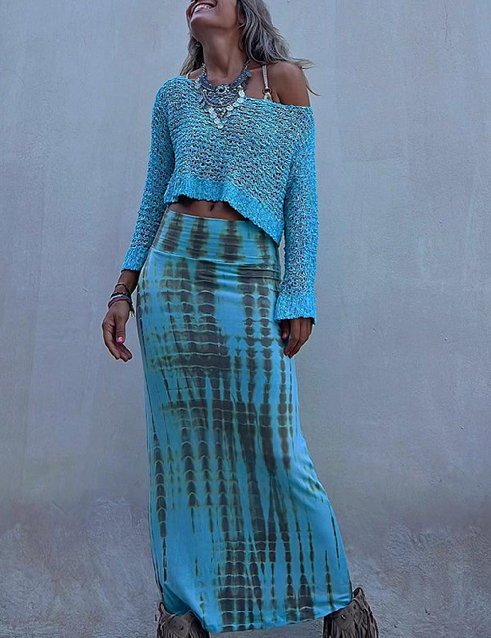 Women's Cropped Knit Beach Cover-Up — side detail