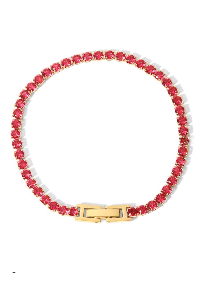 Women's cubic zirconia tennis bracelet — close-up detail