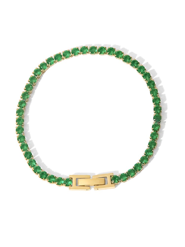 Women's cubic zirconia tennis bracelet — colour options