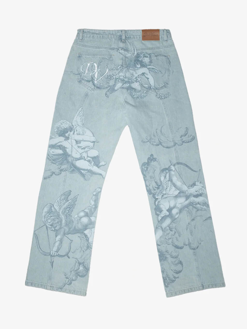 Women's Cupid Print Baggy Jeans — full length
