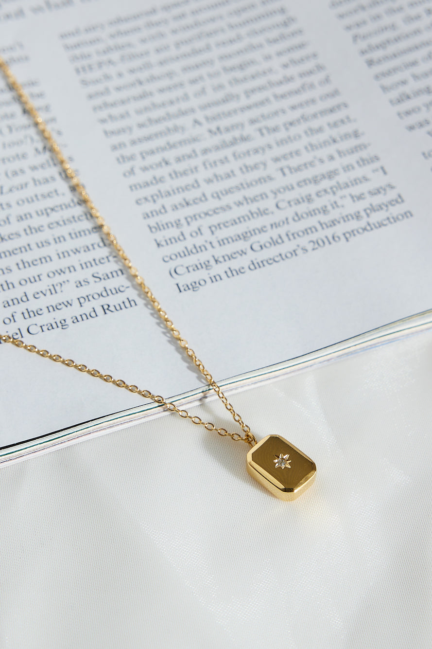 Women's Diamante Drop Pendant Necklace — detail view