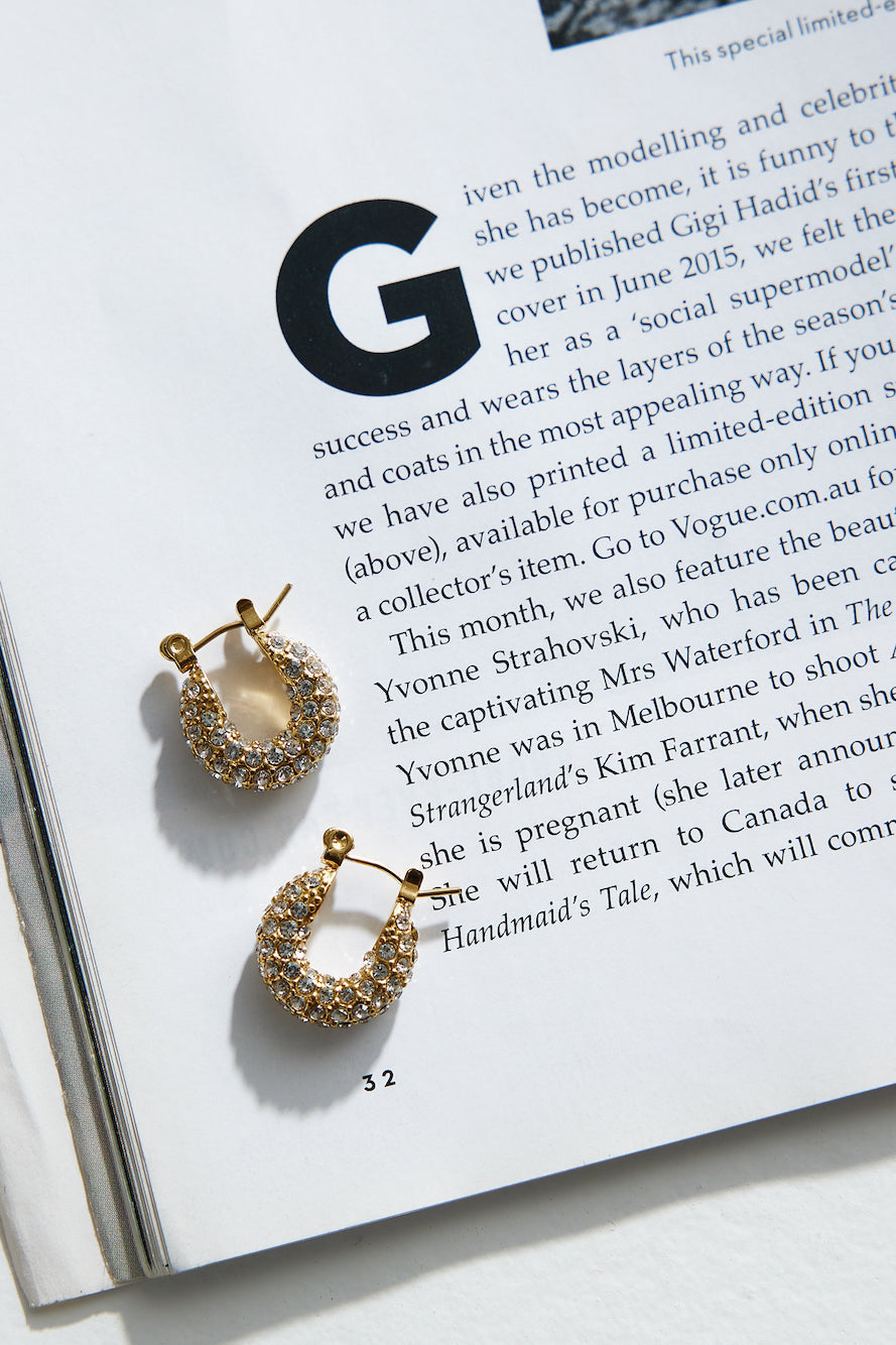 Women's Diamante Stud Earrings — detail view