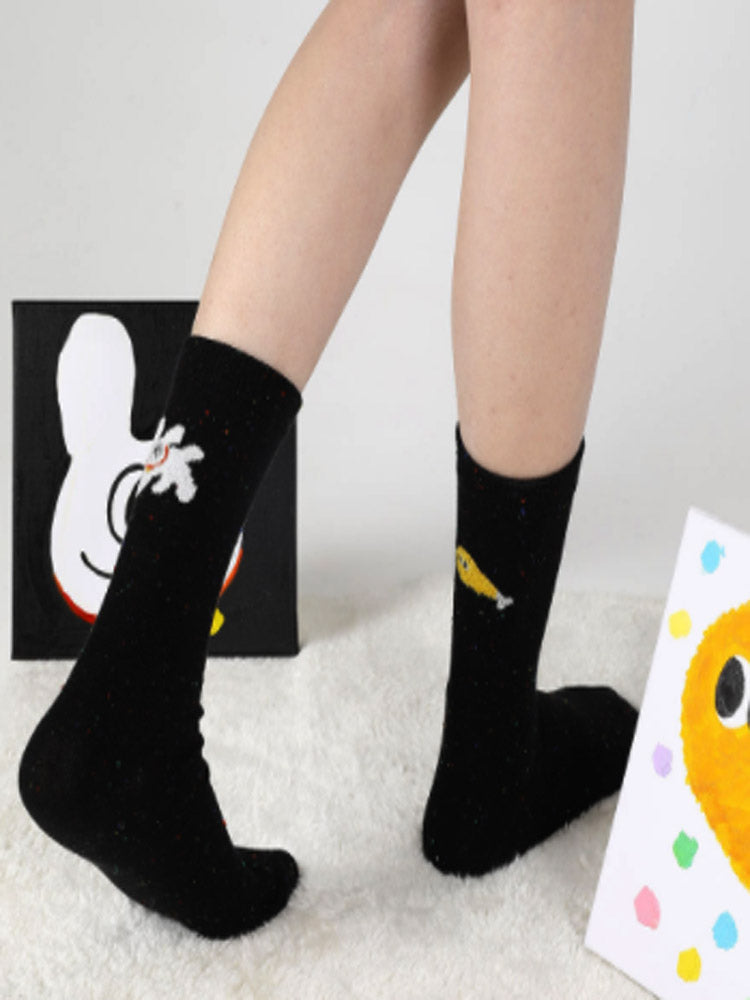 Women's dog print cotton ankle socks — alternate view