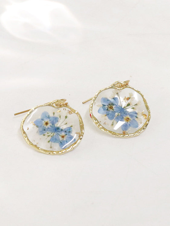 Women's Dried Flower Drop Earrings — detail view