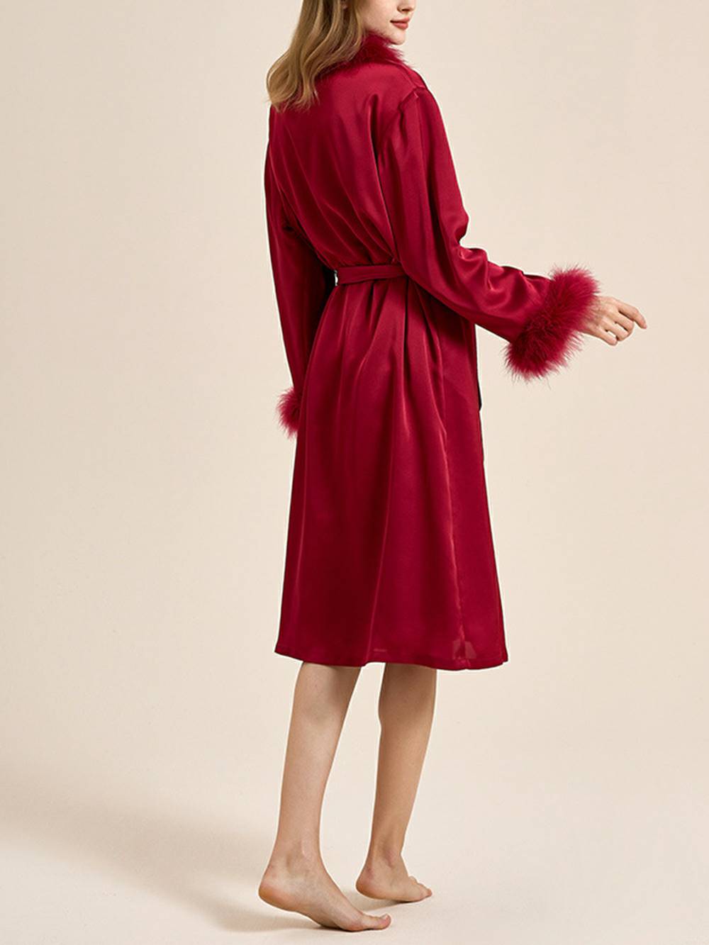 Women's feather cuff pyjama set — alternate colourway front view