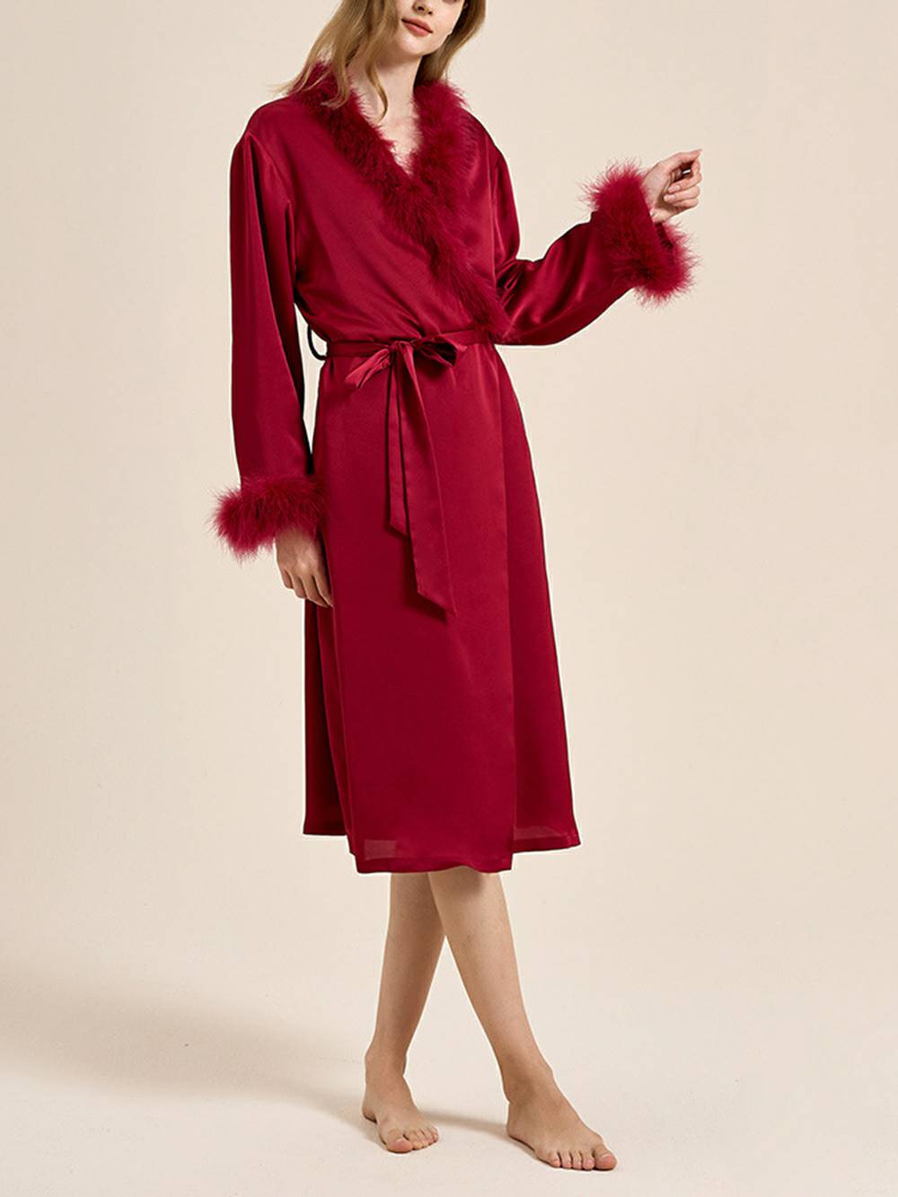 Women's feather cuff pyjama set — alternate colourway