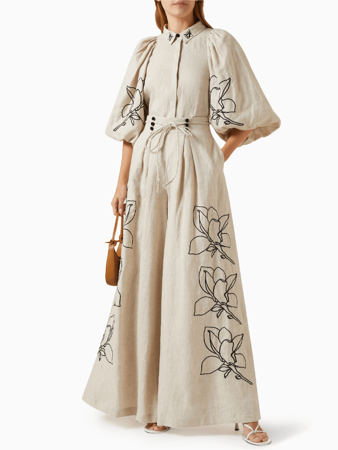 Women's Floral Linen Co-ord Set — side detail