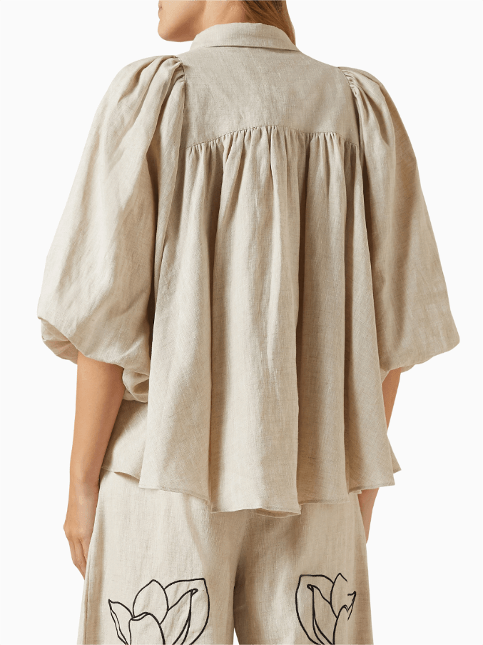 Women's Floral Linen Co-ord Set — full length