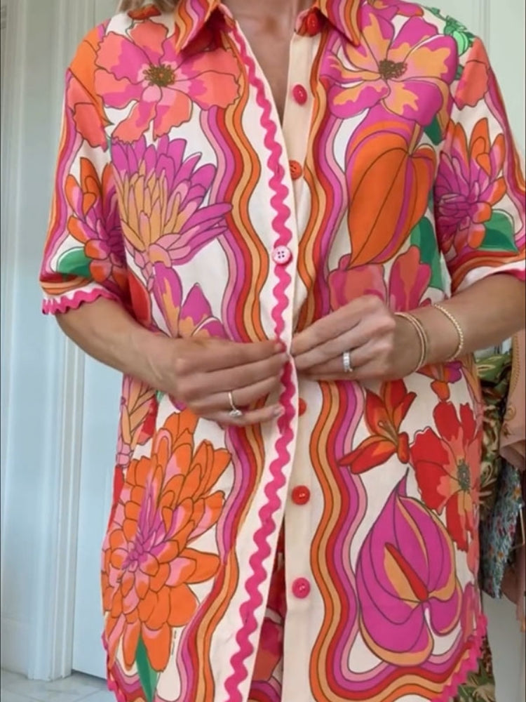 Women's Floral Print Two-Piece Shorts Set — styled look