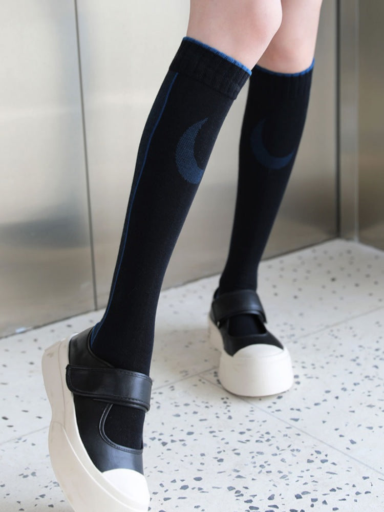 Women's charming flower print cotton socks