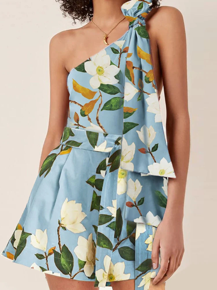 Women's fresh floral one-piece swimsuit — alternate angle