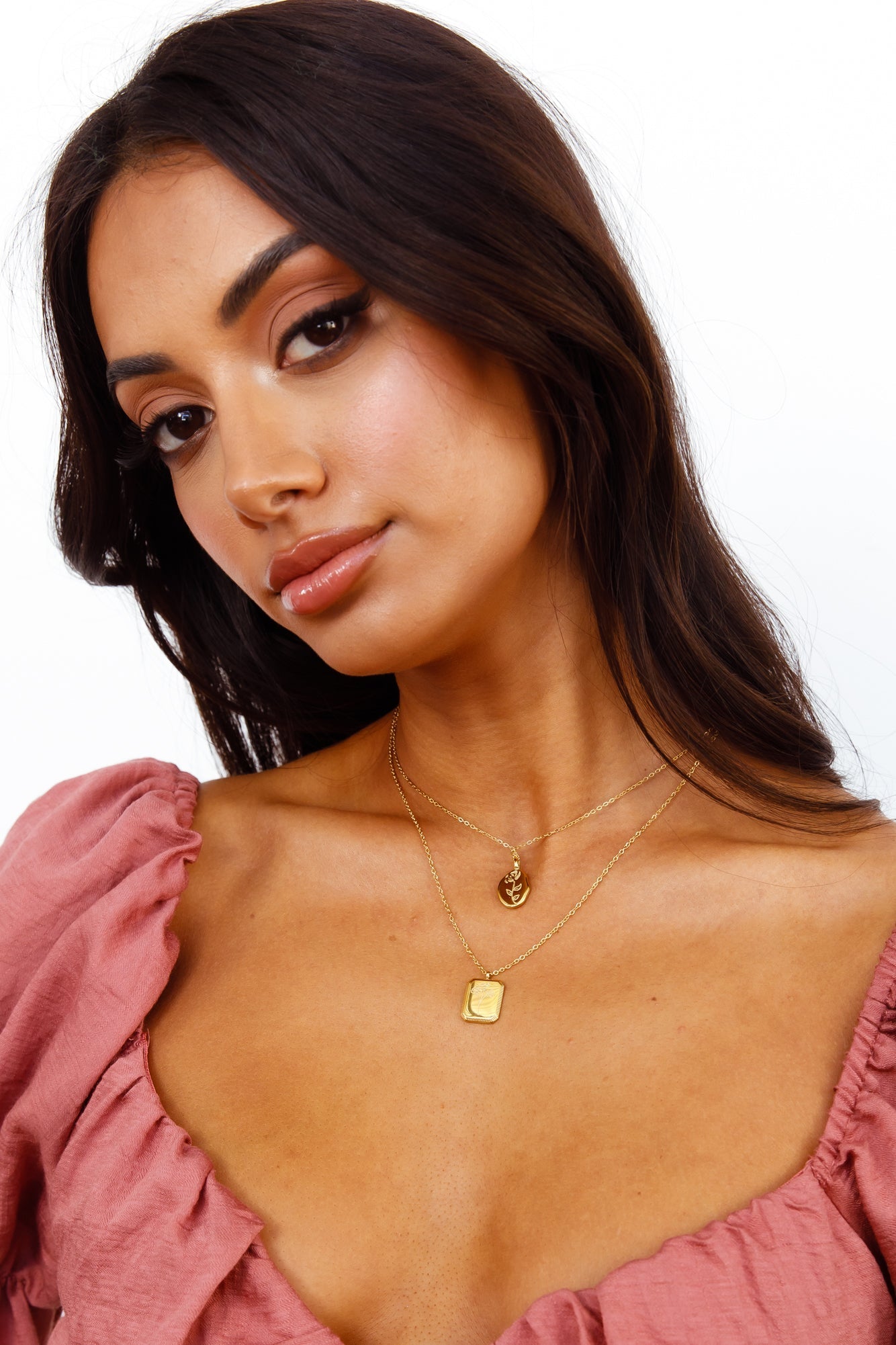 Women's gold-plated thorn pendant necklace