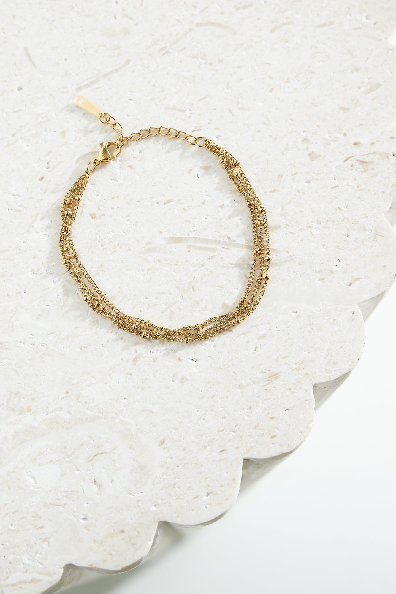 Women's gold-plated triple chain bracelet