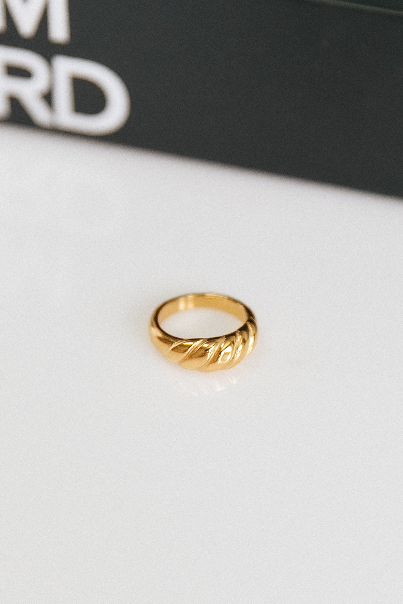 Women's gold twist detail ring