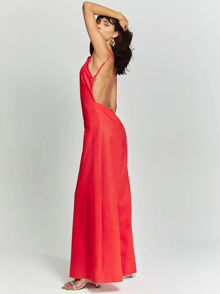 Women's Halter Wide-Leg Jumpsuit — styled look