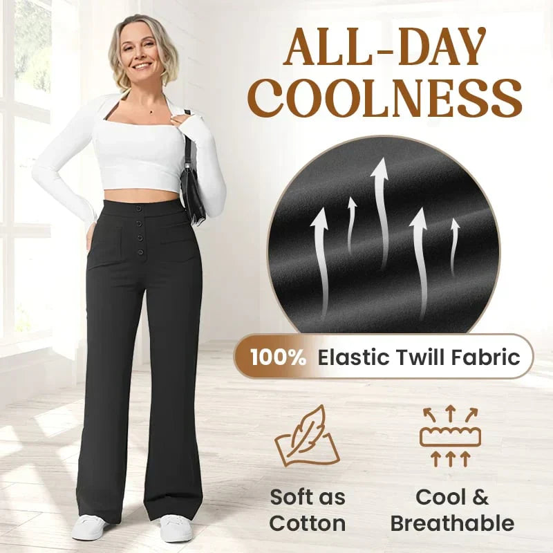 Women's high-waist stretch trousers