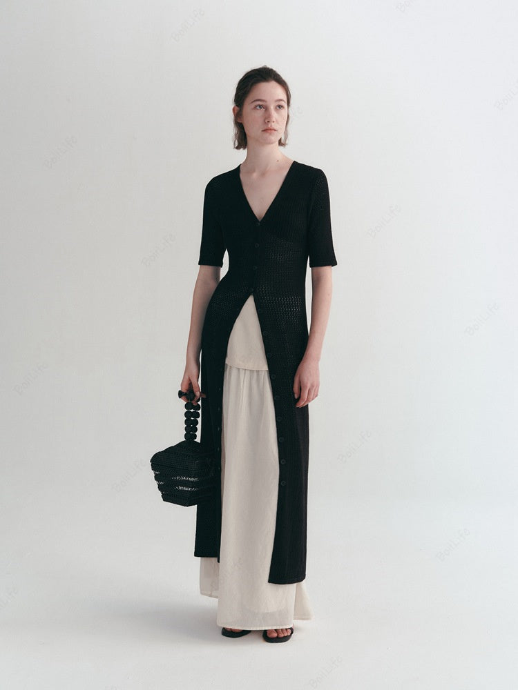Women's Hollow-Out Short-Sleeve Cardigan — detail