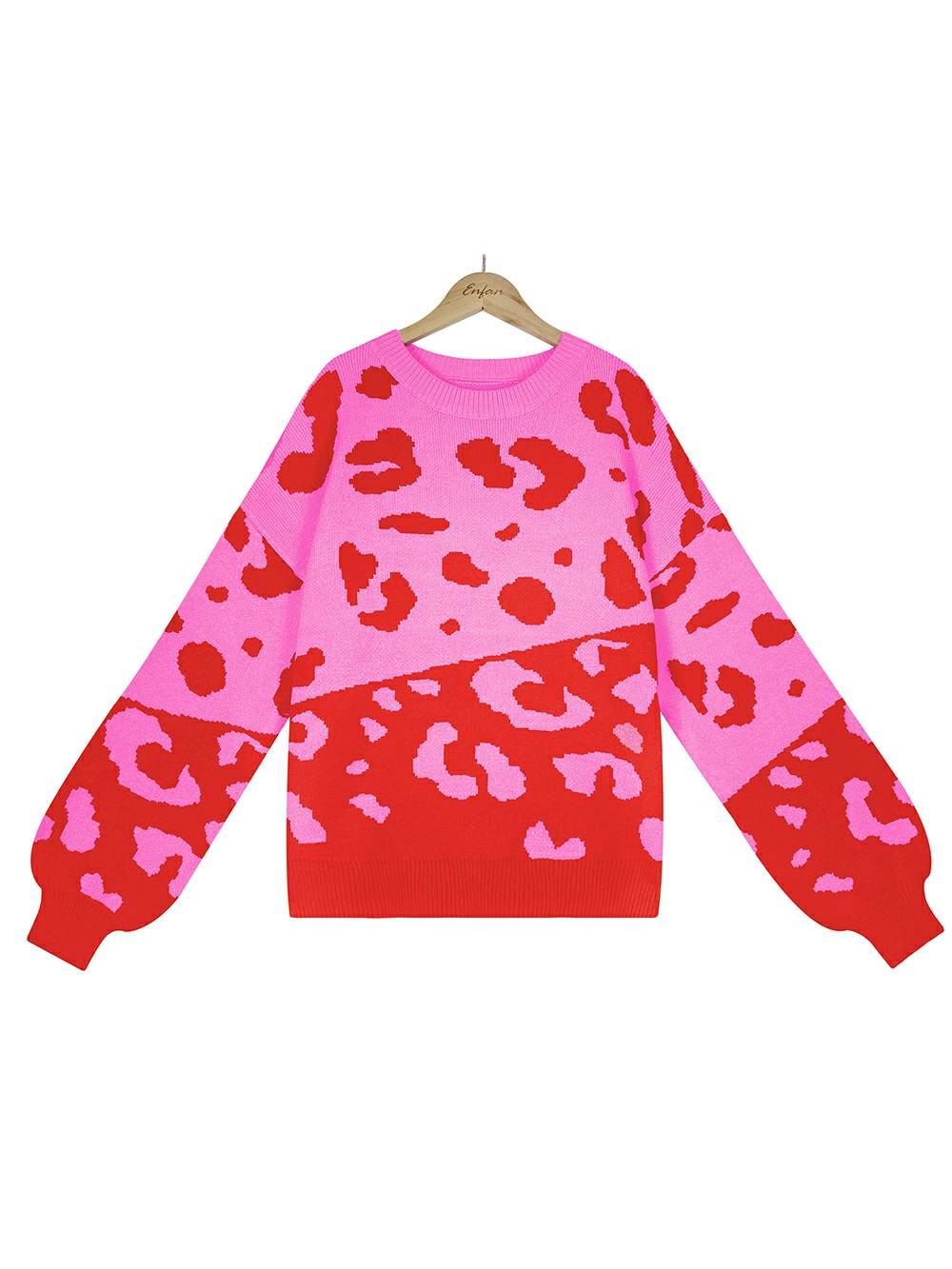 Women's leopard print knit sweater
