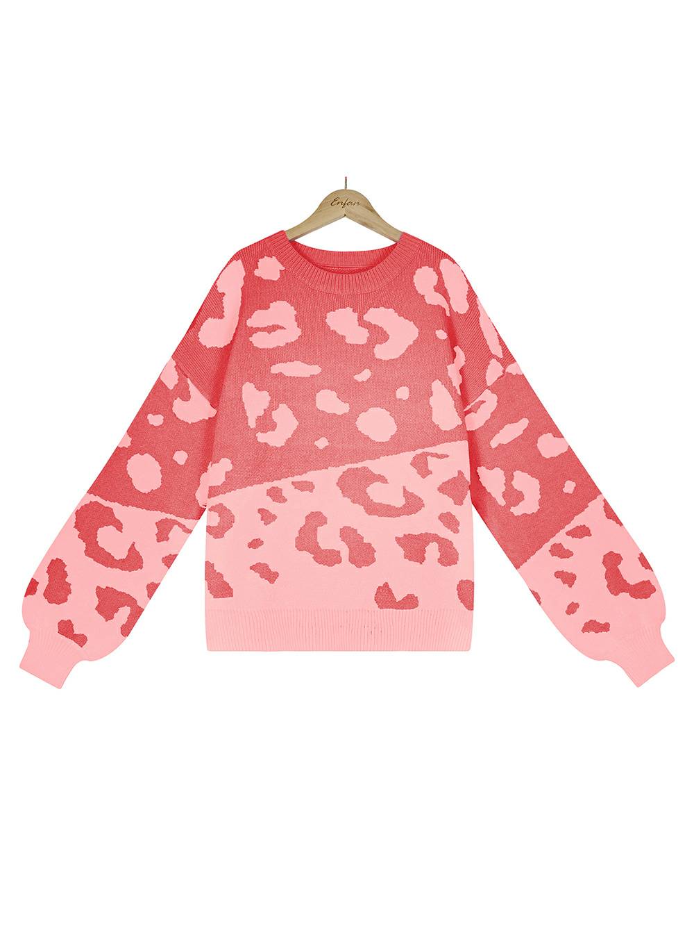 Women's leopard print knit sweater