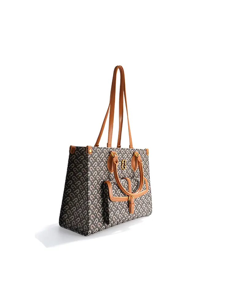 Women's letter print underarm tote bag — alternate angle