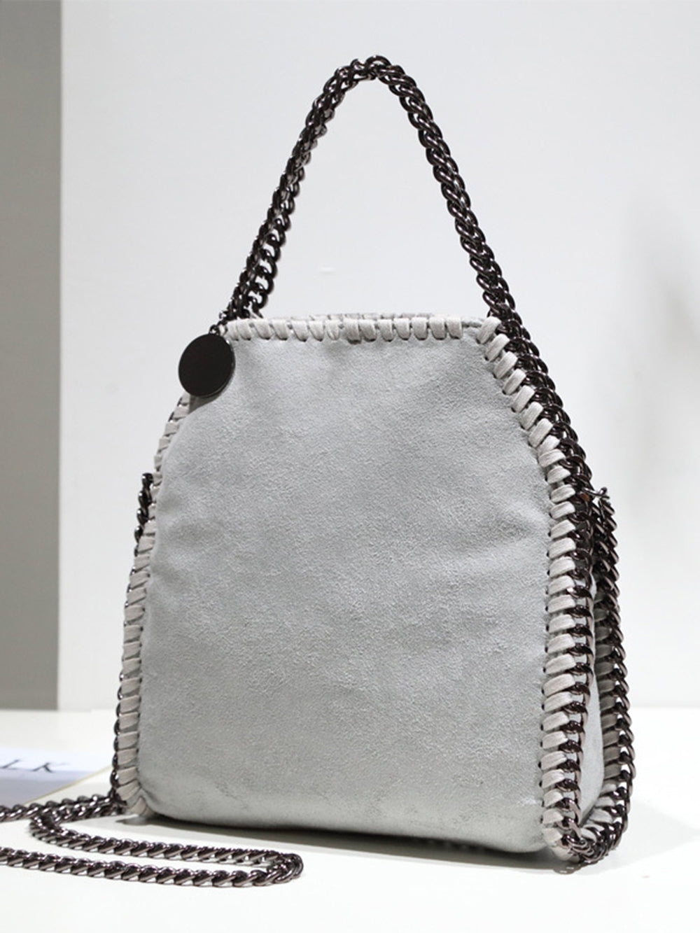 Women's light tiny woven tote bag — alternate angle