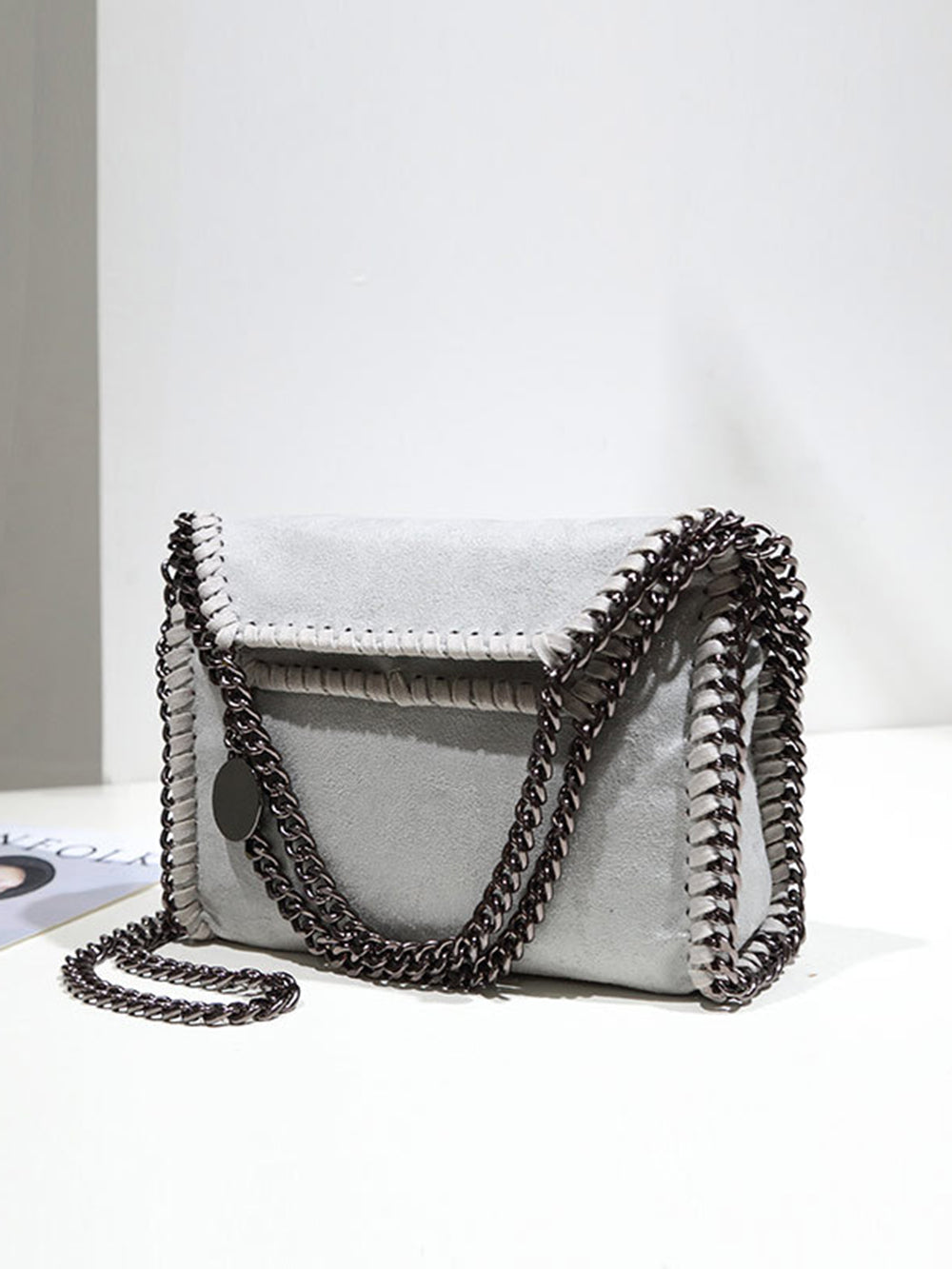 Women's light tiny woven tote bag