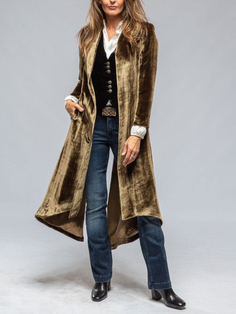 Women's Longline Trench-Style Cardigan