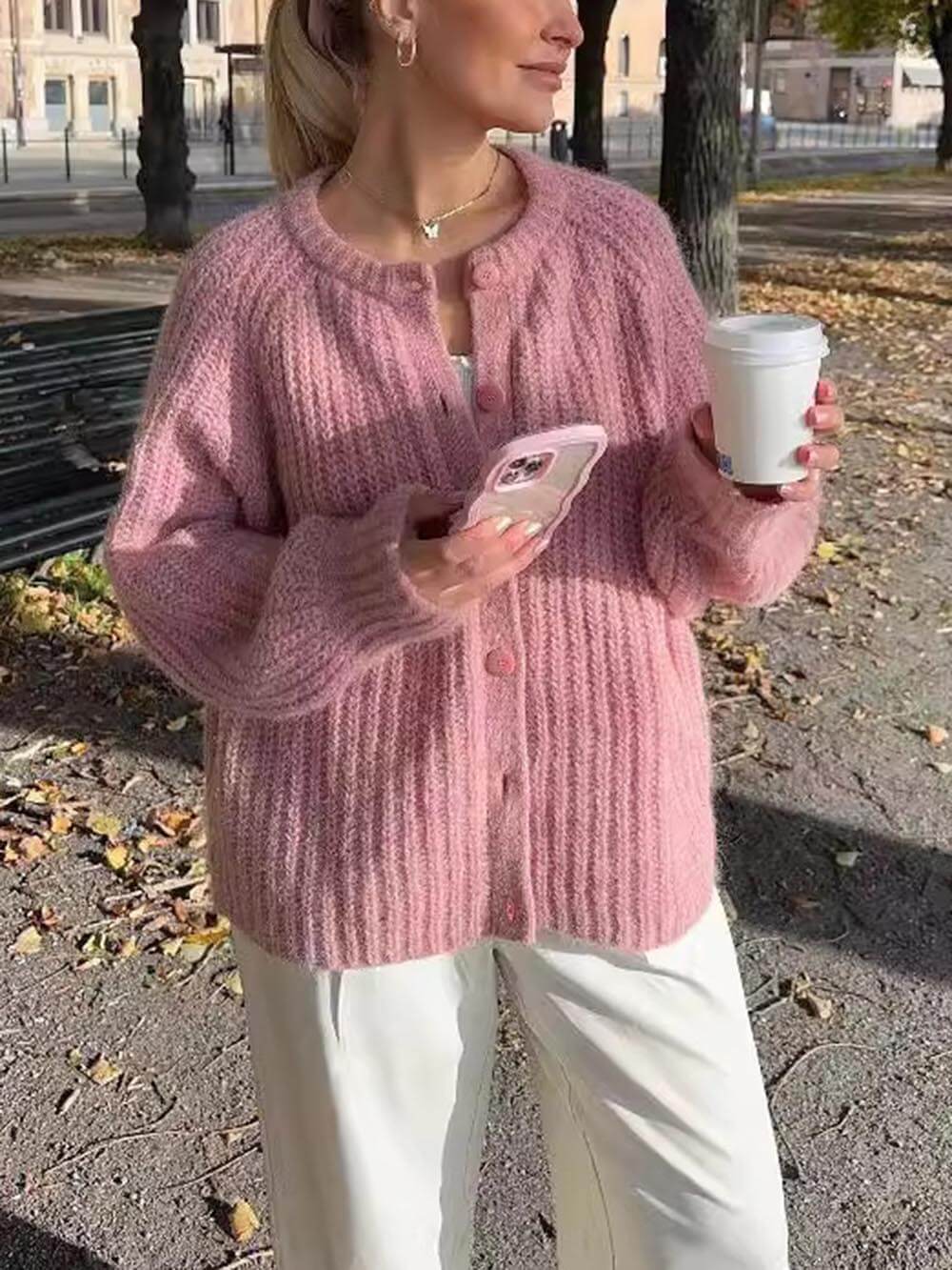 Women's Loose Fit Long Sleeve Cardigan