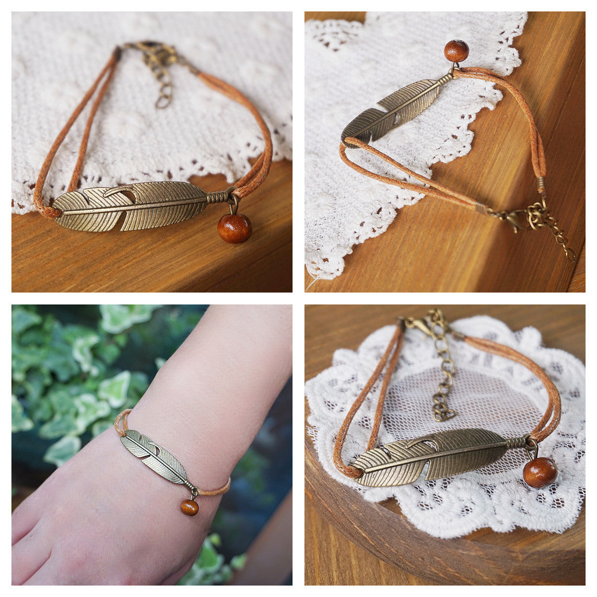 Women's nature charm bracelet — alternate angle