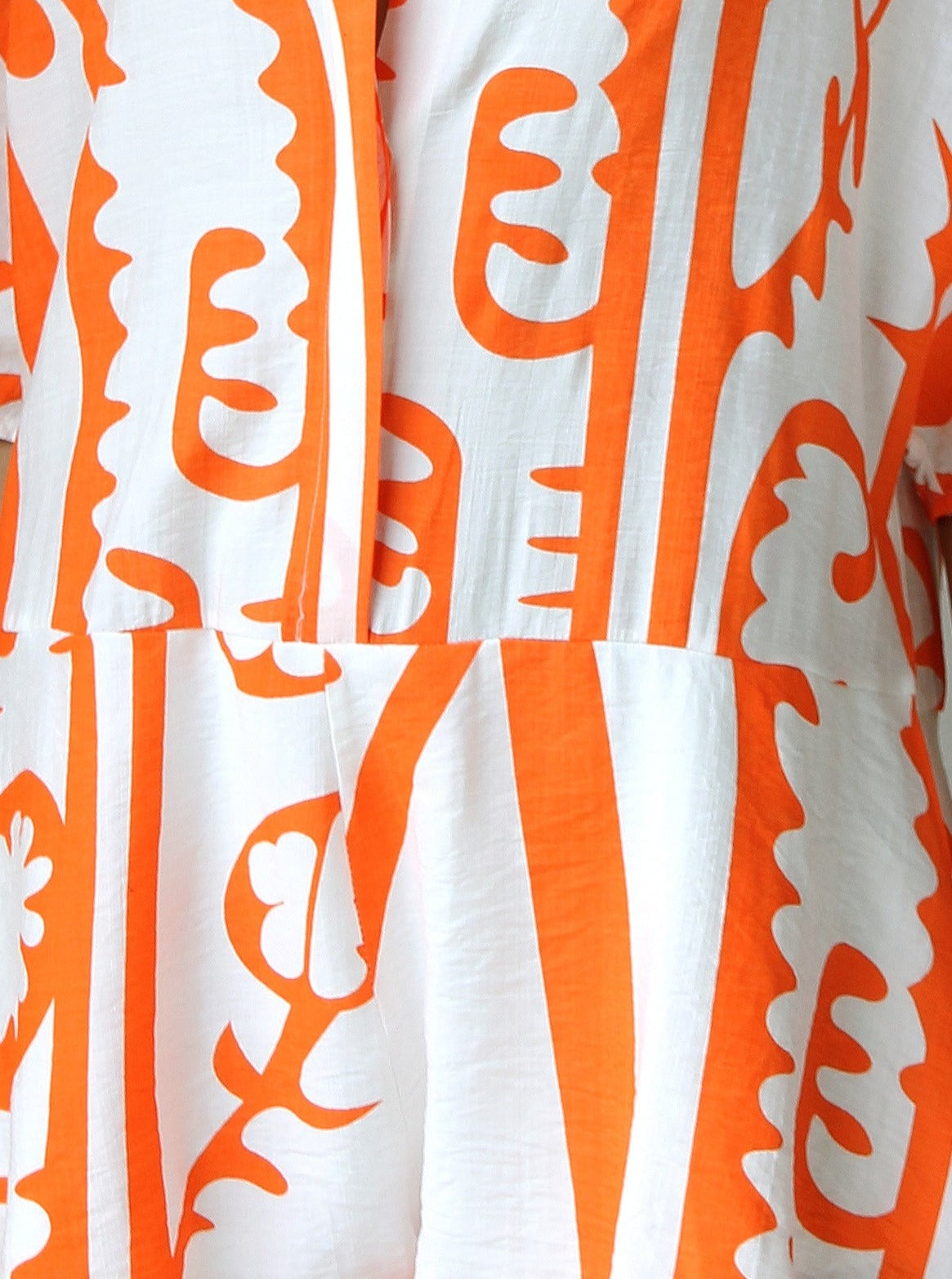 Women's Orange Collared Button-Front Playsuit
